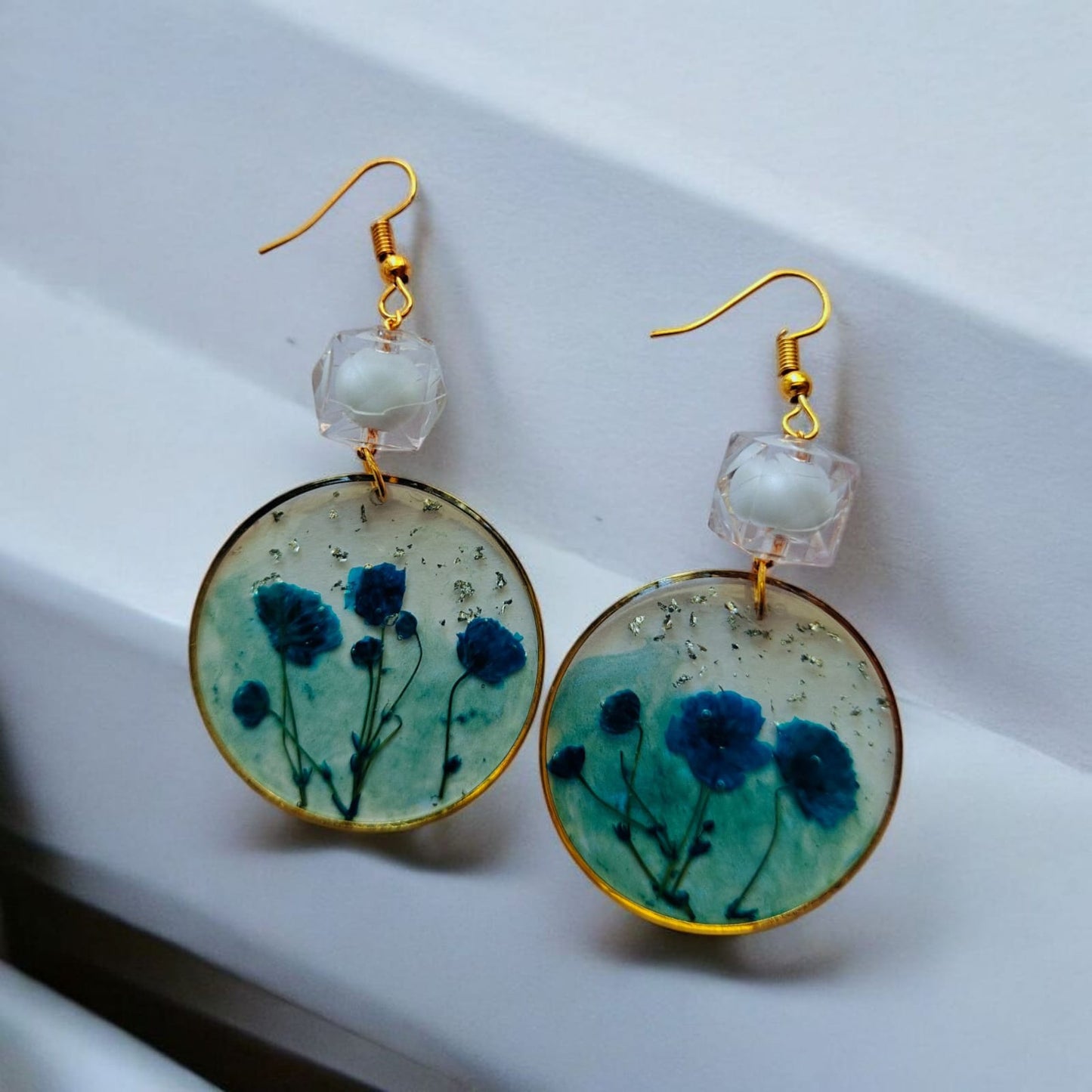 Blue floral Earrings