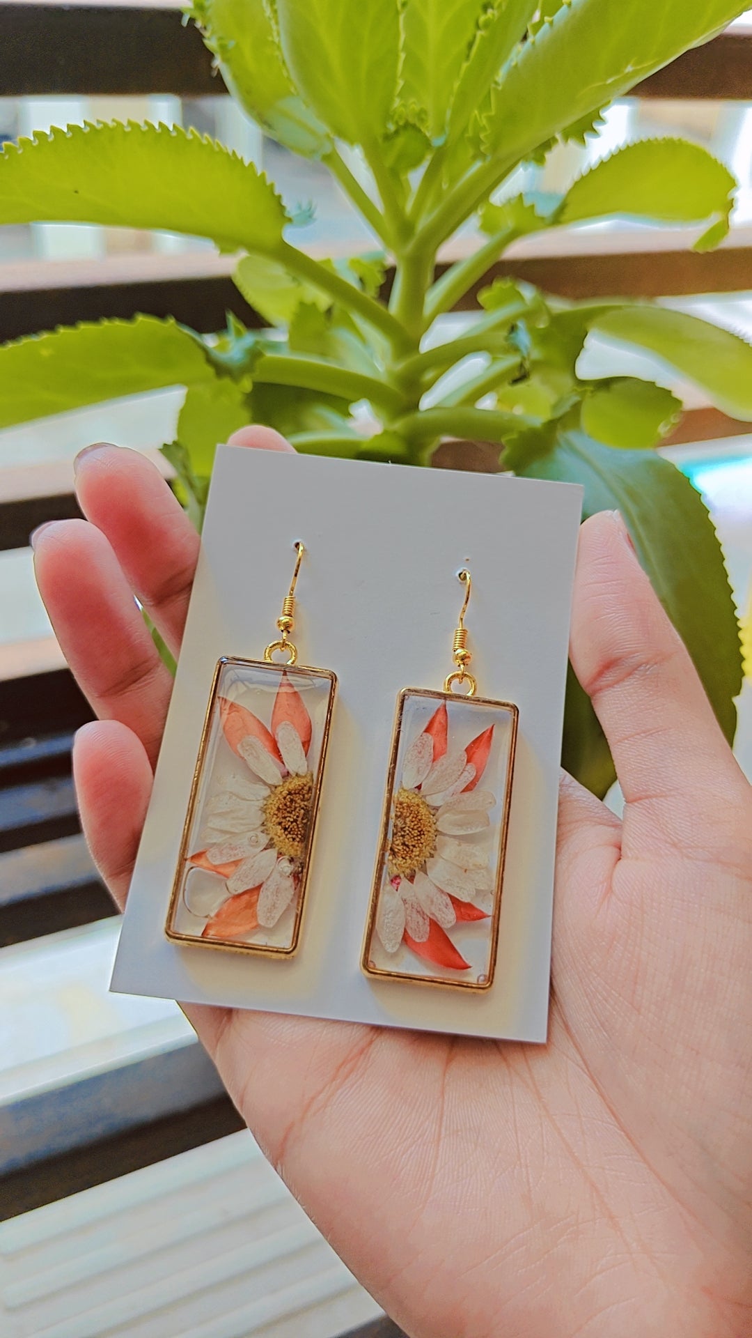 Crimson Daisy Glow Earrings