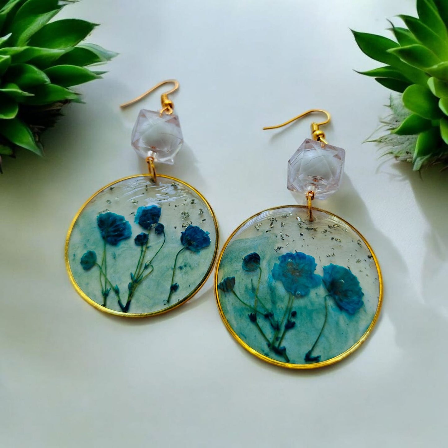 Blue floral Earrings