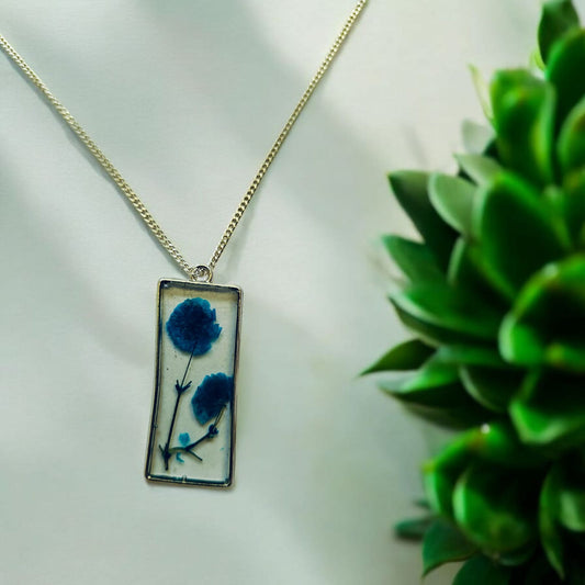 Blue Flower Pendent Necklace