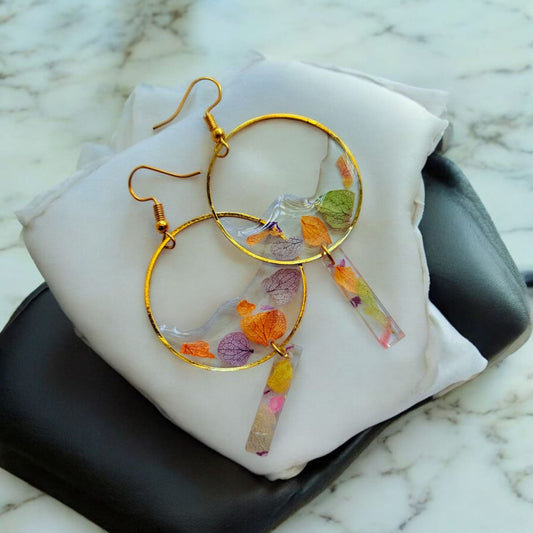 Multicolour Leaves drop Earrings