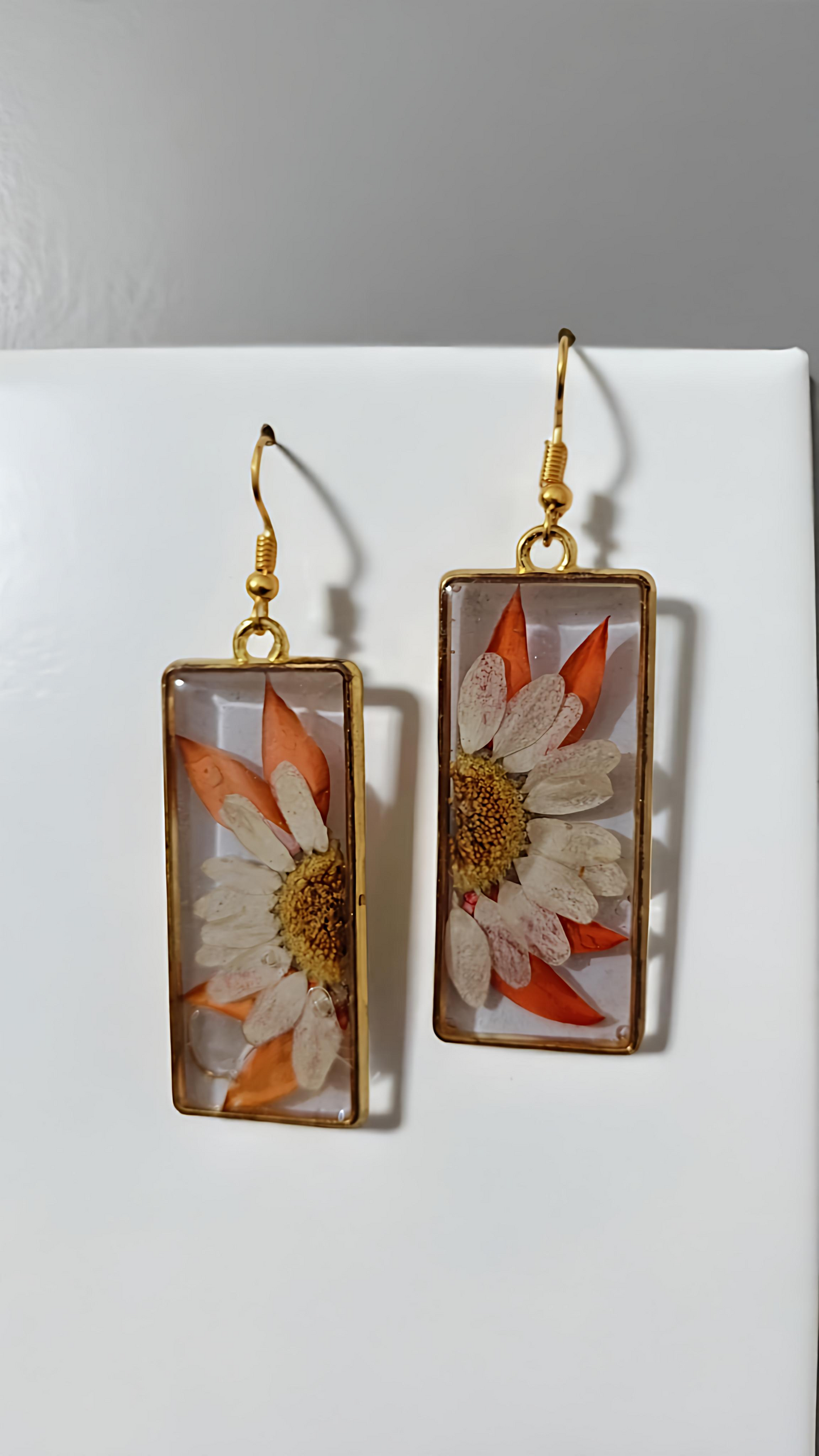 Crimson Daisy Glow Earrings