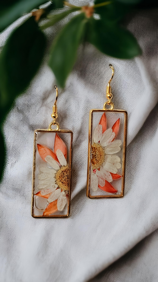Crimson Daisy Glow Earrings